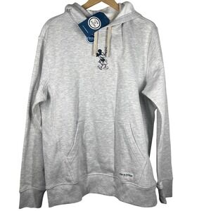 Life Is Good Mens Mickey Mouse Steamboat Willie Hoodie Gray Medium NWT 158659